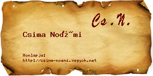 Csima Noémi névjegykártya