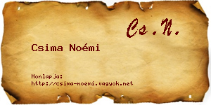 Csima Noémi névjegykártya